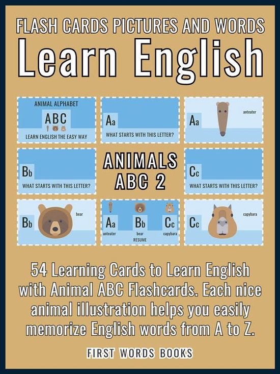 First Words In English 2 - Animals ABC 2 - Flash Cards Pictu ... - cover