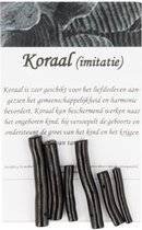 Koraal kralen zwart staafje - 6 st. (imitatie)