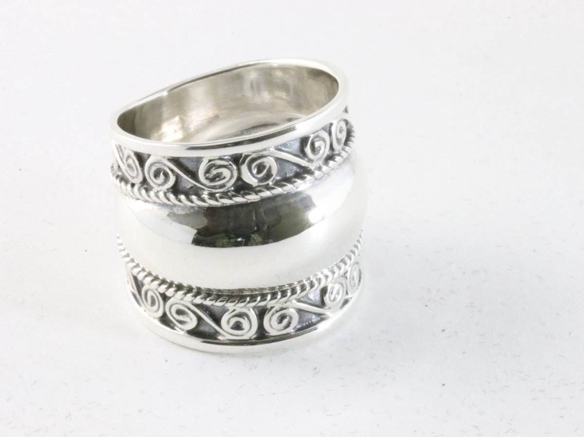 Bague Ancienne En Argent Sterling - Taille 49 - Occasion - Bijou Antique