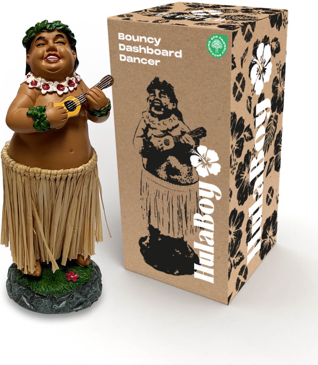 Devoted Hawaiian Hula Dashboard Boy – Dashboard Poppetje – Surf Cadeau - 16,5 cm