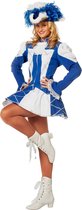 Wilbers & Wilbers - Dans & Entertainment Kostuum - Showmeisje Dansmarietje, Blauw - Vrouw - Blauw - Maat 44 - Carnavalskleding - Verkleedkleding