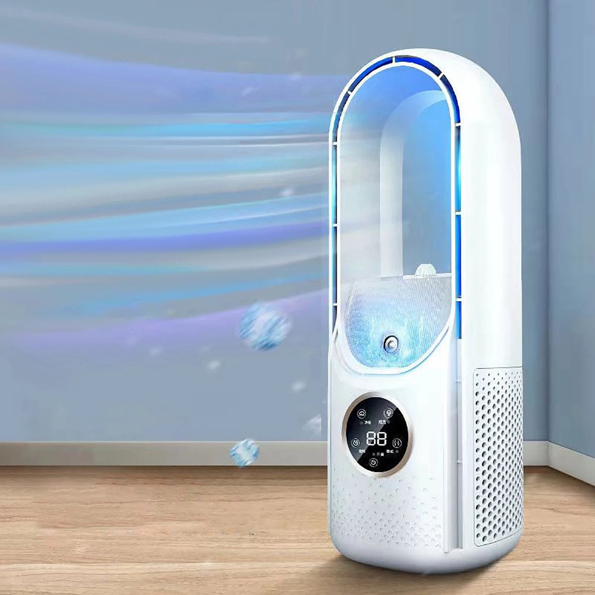 Wise® Bladloze Ventilator - 6 Speed Desktop - Fanless Blade Koeler - Draagbare Stille Ventilatoren - Luchtbevochtiger - Wit.