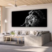Toile - Animaux Sauvages - Lion - Zwart - Wit - Toile - Canvasdoek cm - Photo sur toile - Décoration Décoration murale