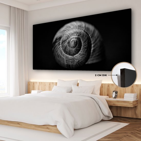Toile - Animaux - Escargot - Zwart - Wit - Toile - 160x80 cm - Peintures sur toile - Décoration murale
