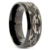 Sentio | Zwarte Roestvrijstalen Camouflage Ring