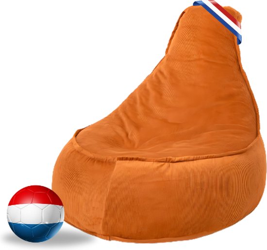 Bobbel Home - EK Zitzak voor kinderen – Oranje - Poef - Kinderstoel – Zitzakken – EK voetbal - Kinderzetel – Kindersofa – Zitzak Kind – 100 Liter