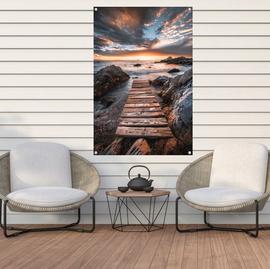 Affiches coucher de soleil - Affiche de jardin nature - Affiche de jardin Roches - Affiche extérieure - Tableaux de jardin extérieur - Décoration de Jardin décoration murale affiche de jardin 70x105 cm