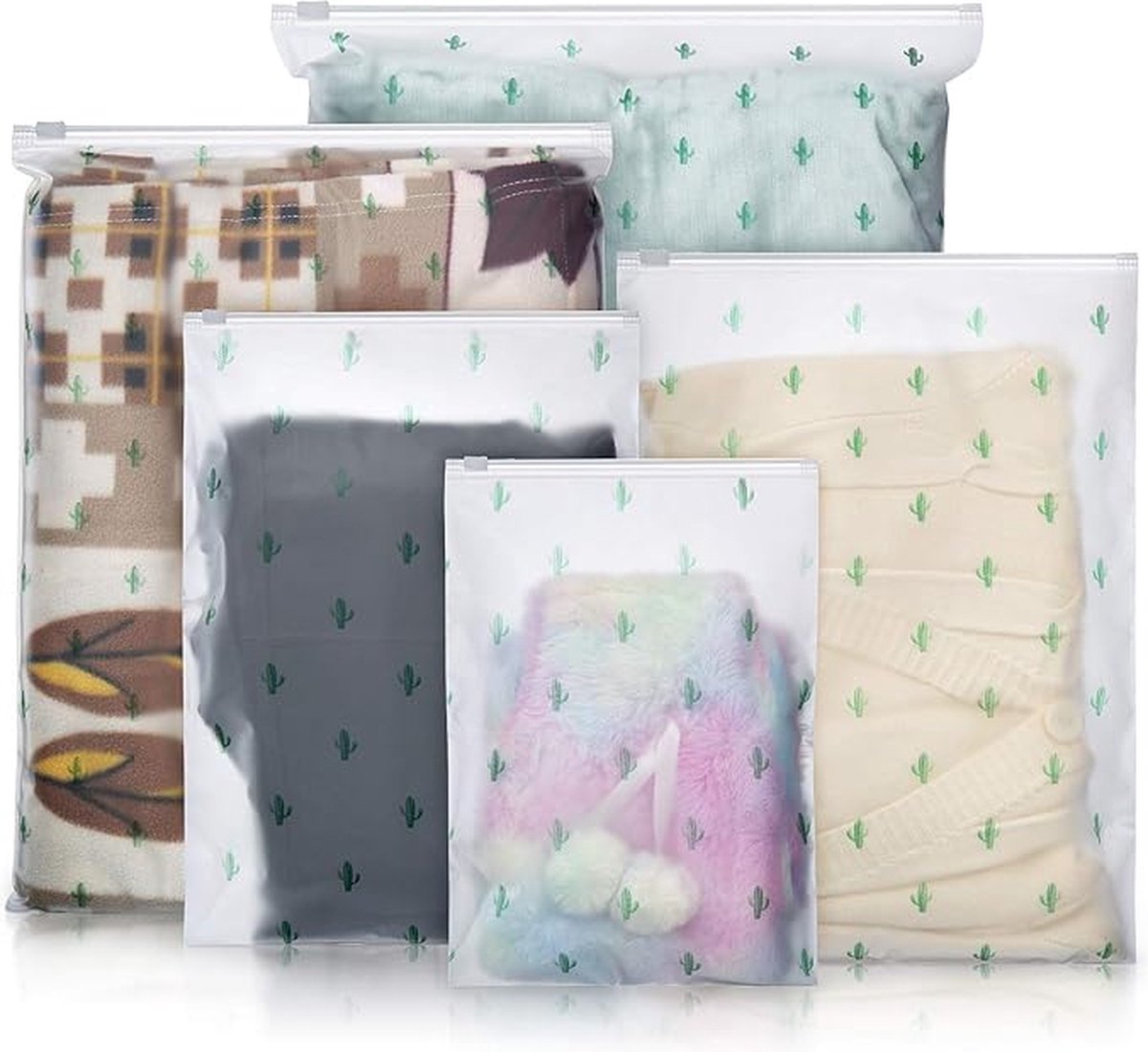 Transparante reistassen - Set van 25 waterdichte en afsluitbare zakjes in 5 verschillende maten. Ideaal voor het organiseren van kleding, schoenen, handdoeken en cosmetica tijdens je reis. Mat en transparant design voor gemakkelijke identificatie van