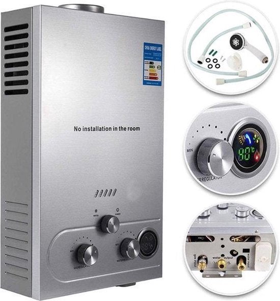 Starstation Boiler - LPG Geiser 6 Liter / minuut Boiler - Ideaal Voor Camper - Caravan - Boot - Camping - Snel Heet Water - Inclusief Douche