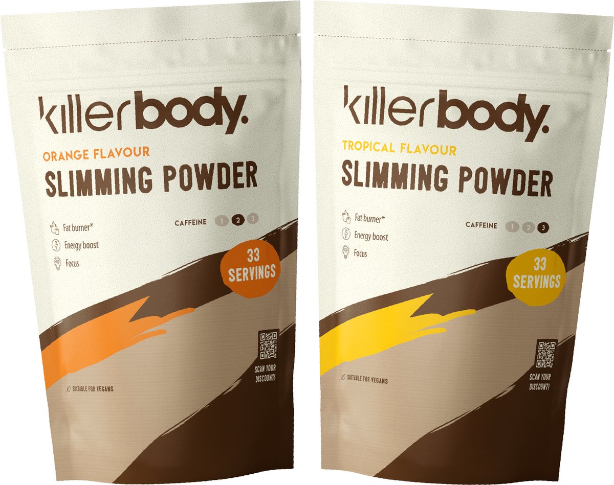 Goedkoopste Killerbody Slimming Powder Voordeelpakket - Tropical & Orange - 2x 200 gr
