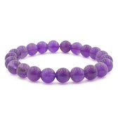 Bixorp Gems - Bracelet de pierres précieuses d'améthyste - Bracelet lilas violet poli