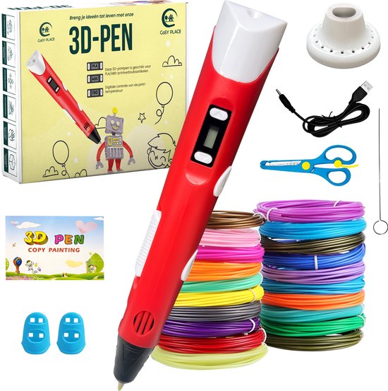 CosyPlace 3D Printer Pen XXL Starterspakket voor Kinderen & Volwassenen - Speelgoed met Accessoires - 100M Filament Vullingen - Scribbler - Tekenboek
