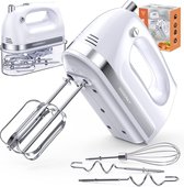 Cuisimax Krachtige Handmixer met Opbergbasis - 5 Standen + Turbo - Met Kloppers & Kneedhaken - Compacte mixer - Keukenmachine