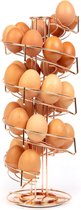 Roségouden Vrijstaande Eierhouder - Opbergruimte Voor Keuken Voor Maximaal 32 Eieren - Draaibare Spiraalvormige Eierhelter-skelter