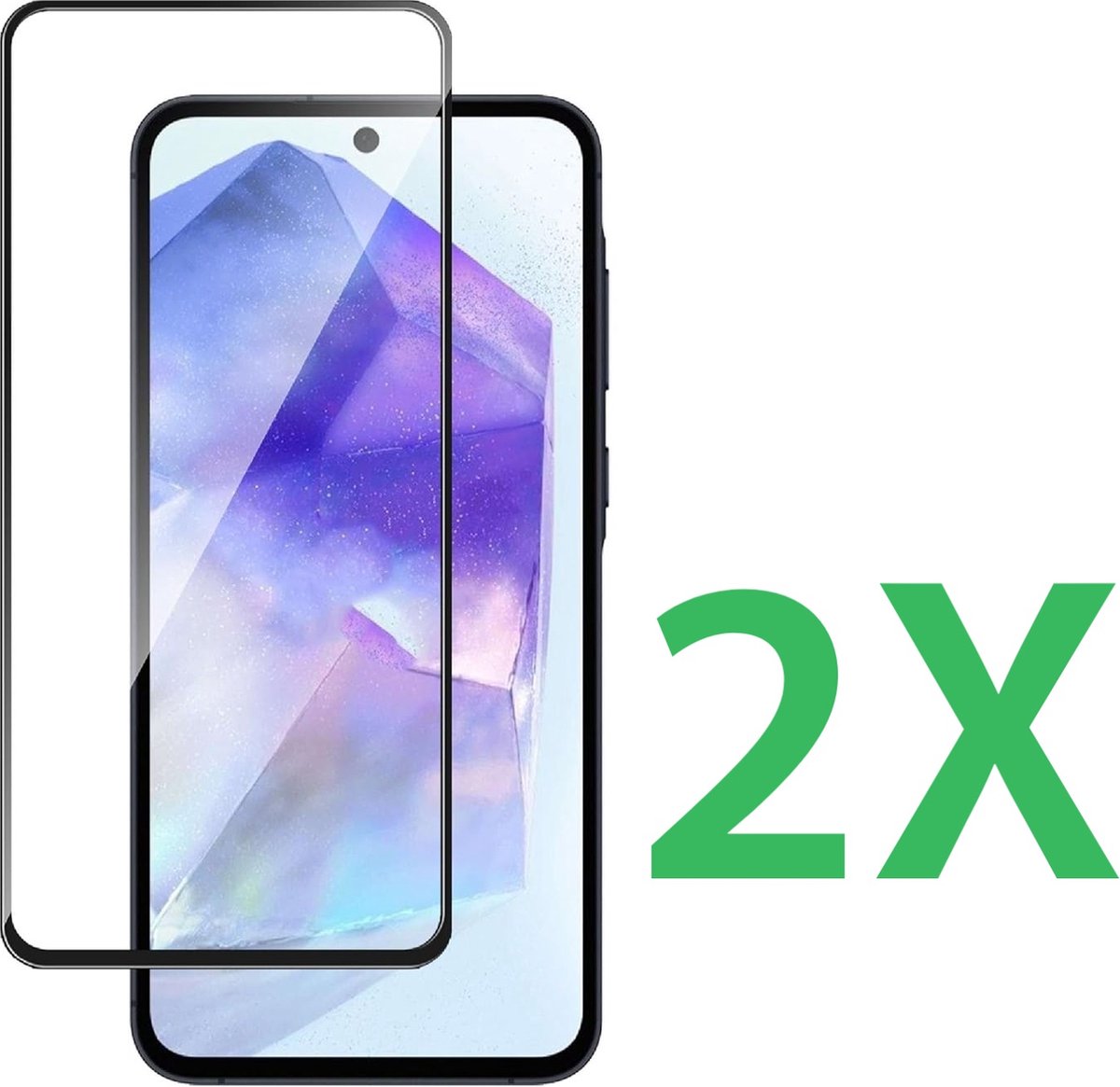2x Full Cover Screenprotector Geschikt voor: Samsung Galaxy A53 4G & 5G - Screen protector - volledige glas - bescherming - beschermglas - ZT Accessoires
