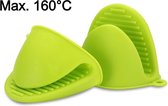 IBBO® - 2x Pannenlap - Siliconen - Set van 2 stuks - Warmtebestendig - Hittebestendig tot 160ºC - Ovenhandschoenen - Keuken - BBQ - Anti-verbrandingshandschoenen - antislip rubber - hoge temperatuur - anti-hete handschoenen - Groen