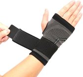 Polsbrace met Klittenband - Hand- en Polsbrace - Sport Compressieband - Polssteun voor Artritis - Links en rechts - Zwart - L