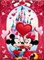 Diamond painting Mickey Mouse en Minnie Mouse 50x70 vierkante steentjes
