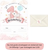 Uitnodiging kinderfeestje - Kinderfeest - Uitnodigingen - Verjaardag - Inclusief enveloppen - Eigen design en print - Wenskaart - Eerste verjaardag- 20 stuks - A6