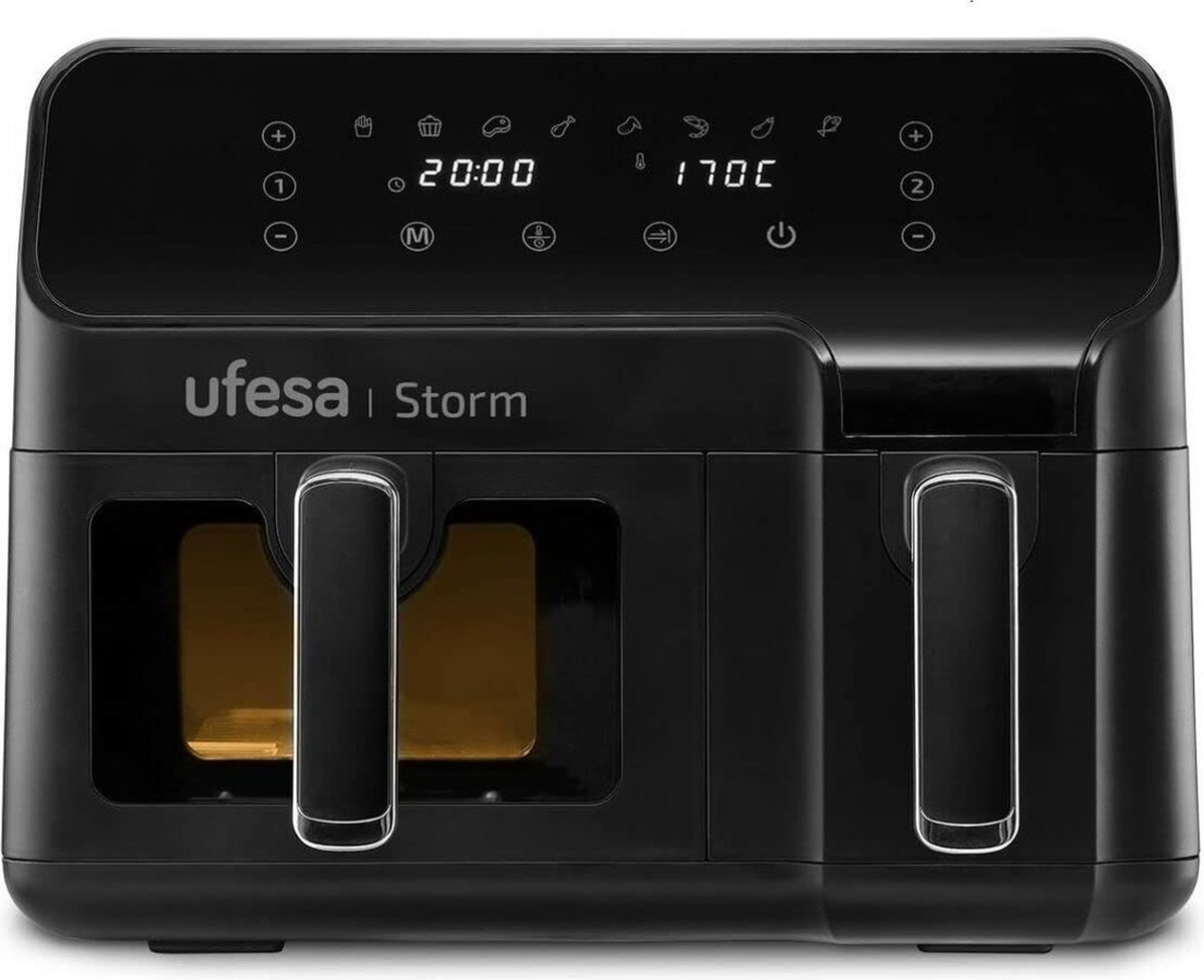 Ufesa Storm Dubbel 9 l 1700 W Heteluchtfriteuse Zwart