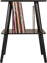 Platenspeler Meubel - ST66-BK Manchester Draaitafel Stand met Wire Record Storage Zwart + Gratis Verzending