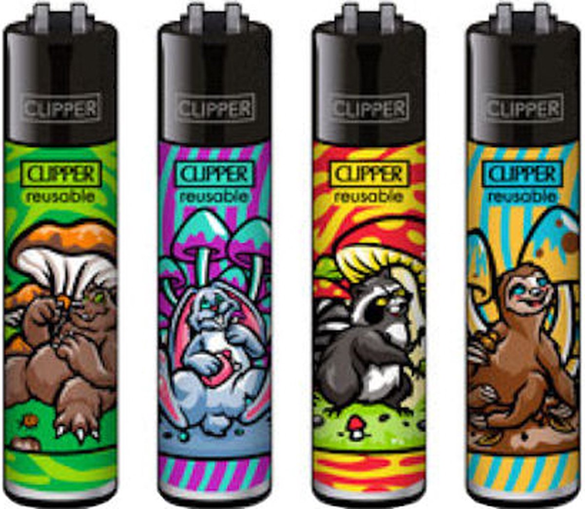 Goedkoopste Clipper Classic Large Aanstekers Shrooms 9 (4 Stuks