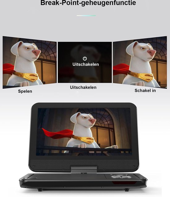 HD Zwenkscherm Draagbare DVD-speler - Geheugenafspeelfunctie en Synchronisatie - Ondersteunt Diverse Mediaformaten - Compact en Draagbaar Ontwerp voor Onderweg Entertainment van Ayangoods — afbeelding 5