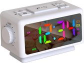 Ikello Radiowekker - Led wekker wake up - Dimbaar - Radio - Digitale klok regenboog kleuren - USB oplader