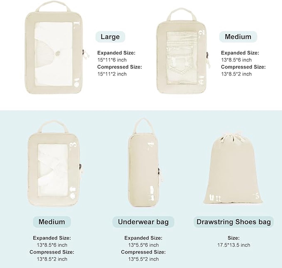 bagage organizer set 5