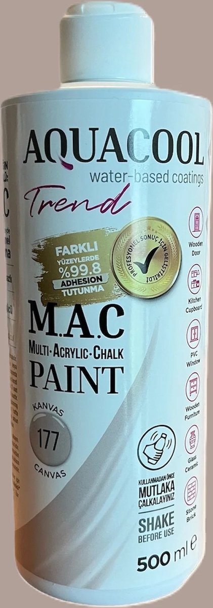 Aquacool Trend Canvas - Keukenkasten verf - Tegelverf - Metaalverf - Radiator verf - Aanrecht bladverf - Glasverf - Porseleinverf