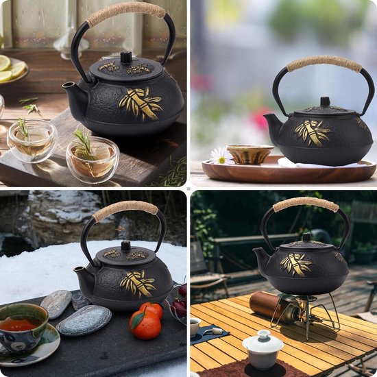 GIETIJZEREN THEEPOT Arare in Japanse Stijl