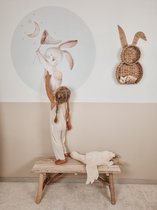 Muurcirkel konijn vangt maan - konijntjes- muurstickers babykamer - kinderkamer - natuurlijk - behangcirkel - 100cm sticker