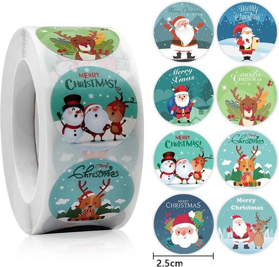 Kerstkaart'Merry Christmas' met ronde foto
