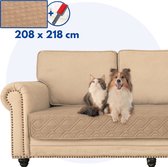 Hilvard - Hondendeken - Bankbeschermer - Hondendeken auto achterbank - Geschikt voor bank, auto en bed - Zand - 208 x 218cm - Hondenkleed - Hondenmat