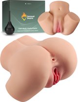 Sensual Desire® Ultra Realistische 3D Kiki Sekspop – Half-Body Masturbator – 2 in 1 Vagina en Anus – Masturbator voor Mannen – Pocket Pussy - Erotiek – Sex Toys voor Mannen - Incl. Opbergzak