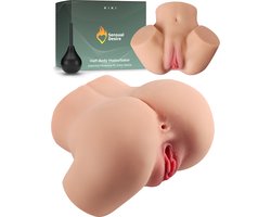 Sensual Desire® Ultra Realistische 3D Kiki Sekspop – Half-Body Masturbator – 2 in 1 Vagina en Anus – Masturbator voor Mannen – Pocket Pussy - Erotiek – Sex Toys voor Mannen - Incl. Opbergzak