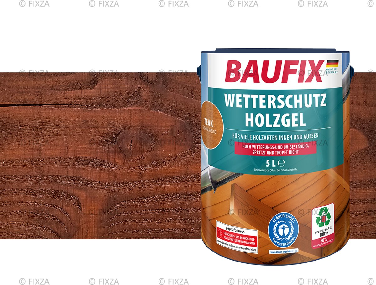 BAUFIX Houtbeschermende Gel- Beits teak 5 Liter