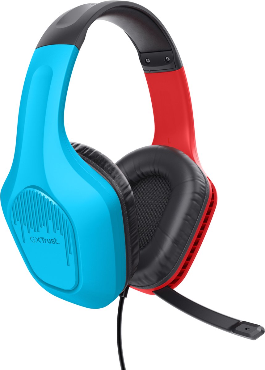 TRUST GXT 416S Zirox Lichtgewicht over-ear gamingheadset geschikt voor je console Blauw / Rood