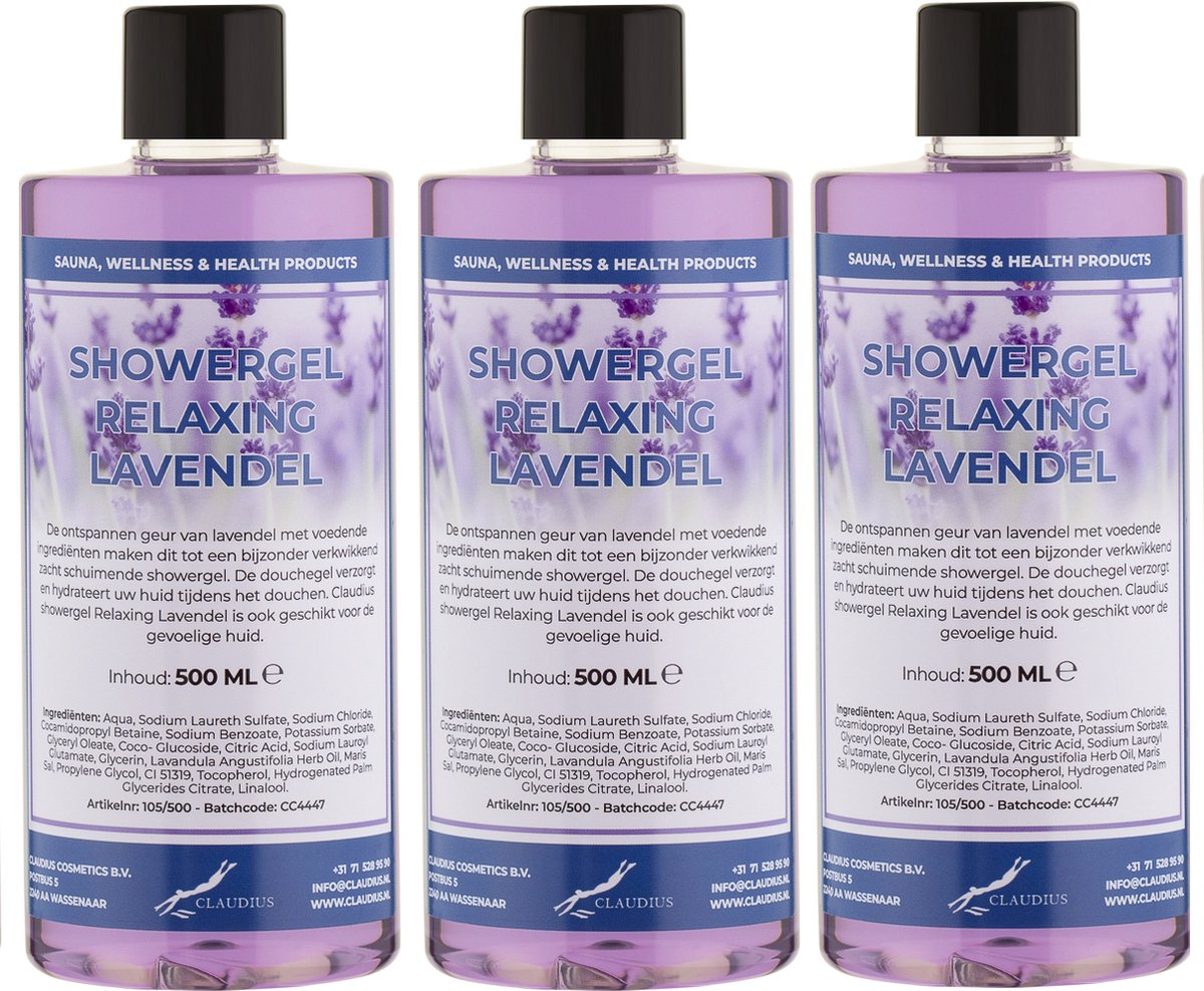 Goedkoopste Douchegel Relaxing Lavendel 500 ml - set van 3 stuks - Showergel