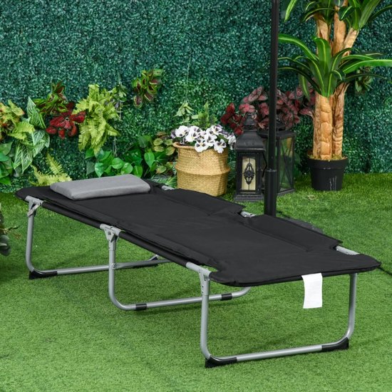 LBB Veldbed - Kampeerbed - Vouwbed - Ligbed - Stretcher- Campingbedje - Opvouwbaar - 1 Persoons - Zwart van LBB — afbeelding 2