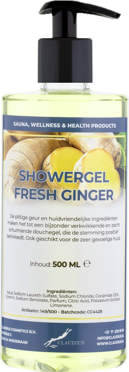 Goedkoopste Douchegel Fresh Ginger 500 ml - met gratis pomp - Showergel