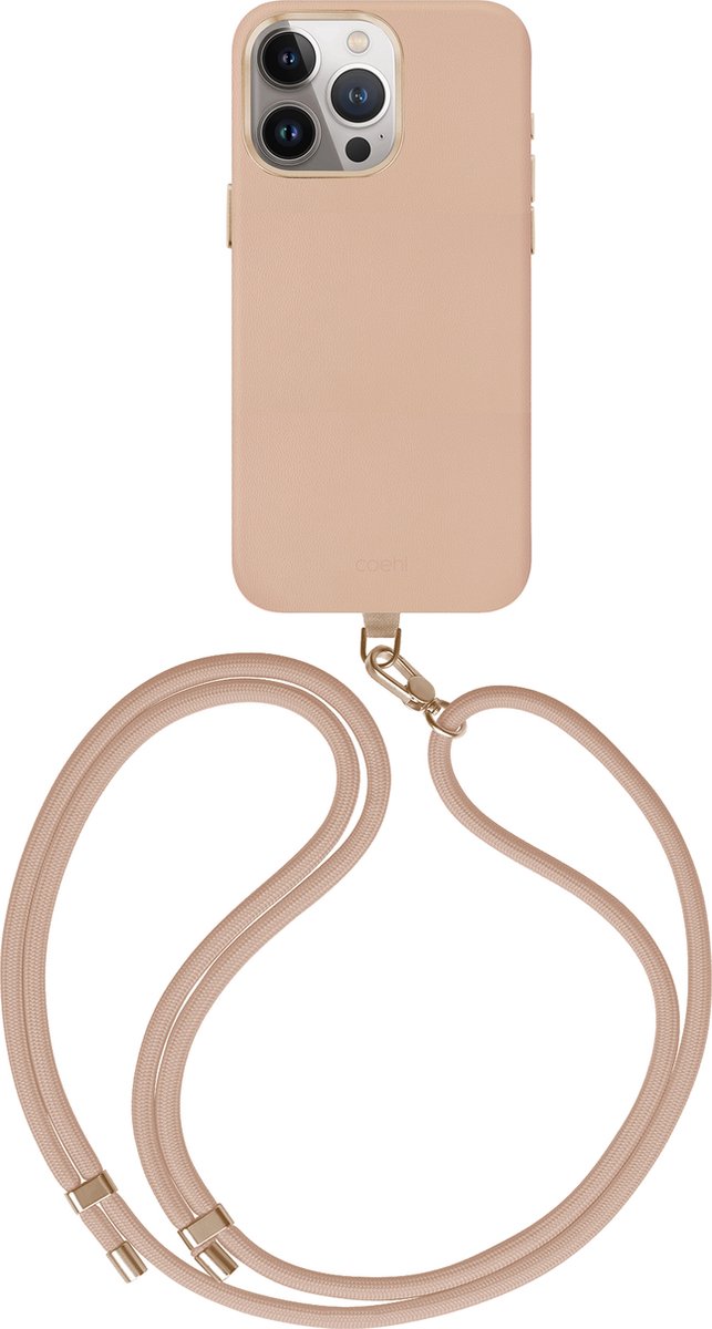 Coehl Hoesje Geschikt voor iPhone 15 Pro Max Hoesje Met Koord - Coehl Muse MagSafe Backcover met koord - roze