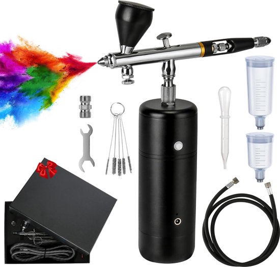Timbertech ABPST05 airbrush set met compressor, double action airbrush.. Klussen (overig) kopen