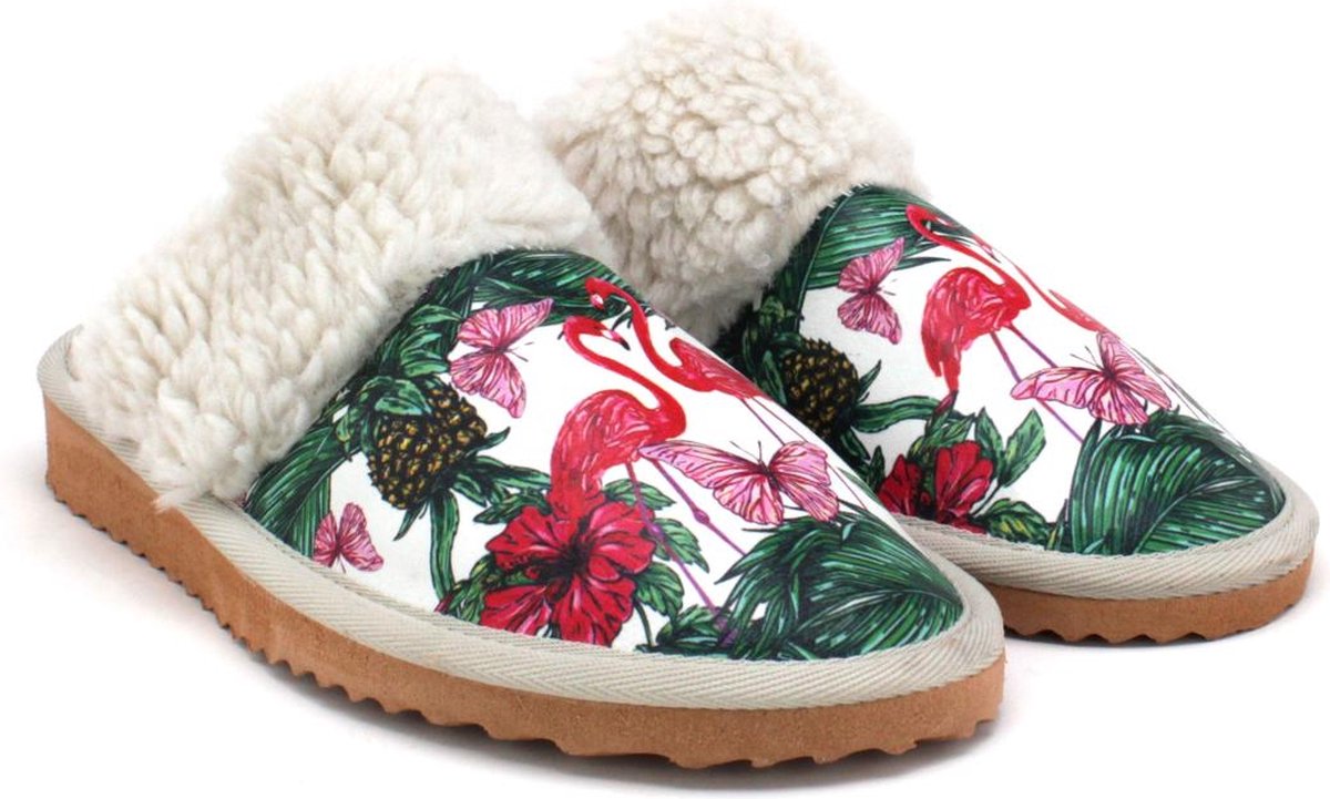 GOBY Flamingo Dames Pantoffels Handgemaakt Hoge Kwaliteit