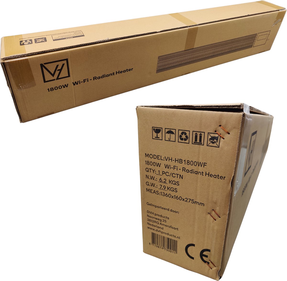 VH Smart HeatBar - 1800 watt vermogen met wifi en App - Infrarood elektrische terrasverwarmer - Voor binnen & buiten - Terrasheater zonder zichtbaar licht – foto 7
