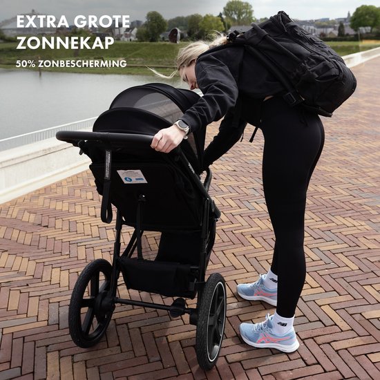 Deryan Bolt hardloop kinderwagen - Jogging buggy - Muggennet - Creme