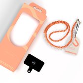 Cordon téléphonique lanière Casetastic fabriqué avec de véritables perles et perles Sweet Sea - Crochet robuste et durable - 125 cm - Oranje