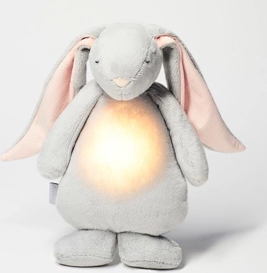 Moonie The Humming Friend Cloud Konijn met roze oren - Hartslag en ruis knuffel met huilsensor en licht - Slaapknuffel - Slapen kind