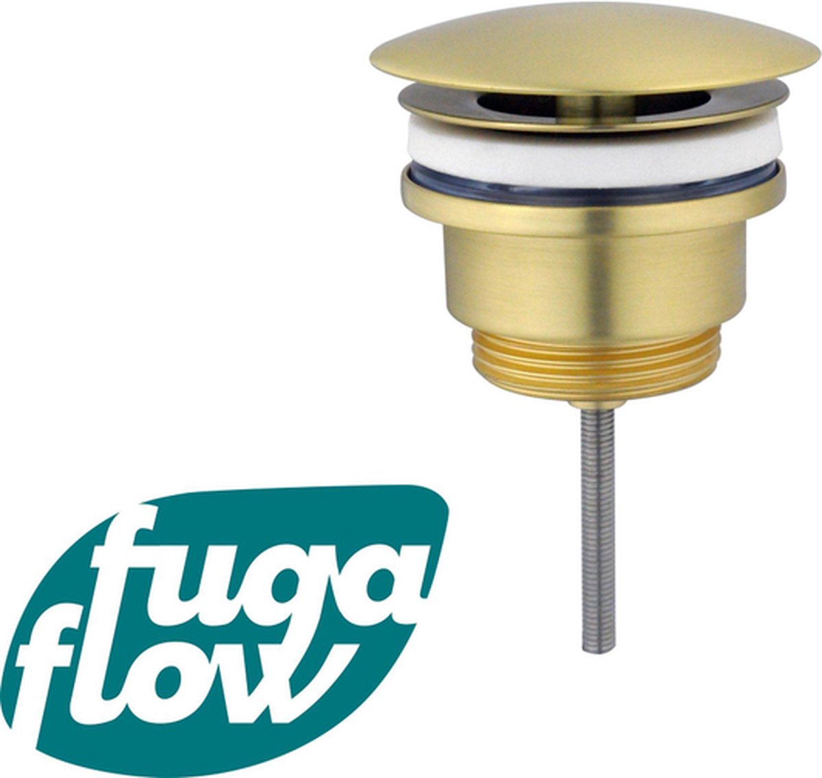 FugaFlow Eccelente Sobrado Badkamer afvoerplug always open Geborsteld Messing PVD