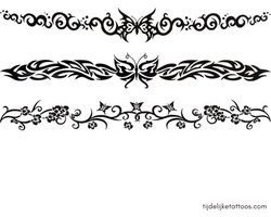 3 stuks Tatoeages voor Vrouwen - rug tattoo - buik tattoo - borst tattoo - neptattoo - tijdelijke tattoo - tramp stamp - bikinilijn tattoo - tribal - vector - vlinders - bloemen